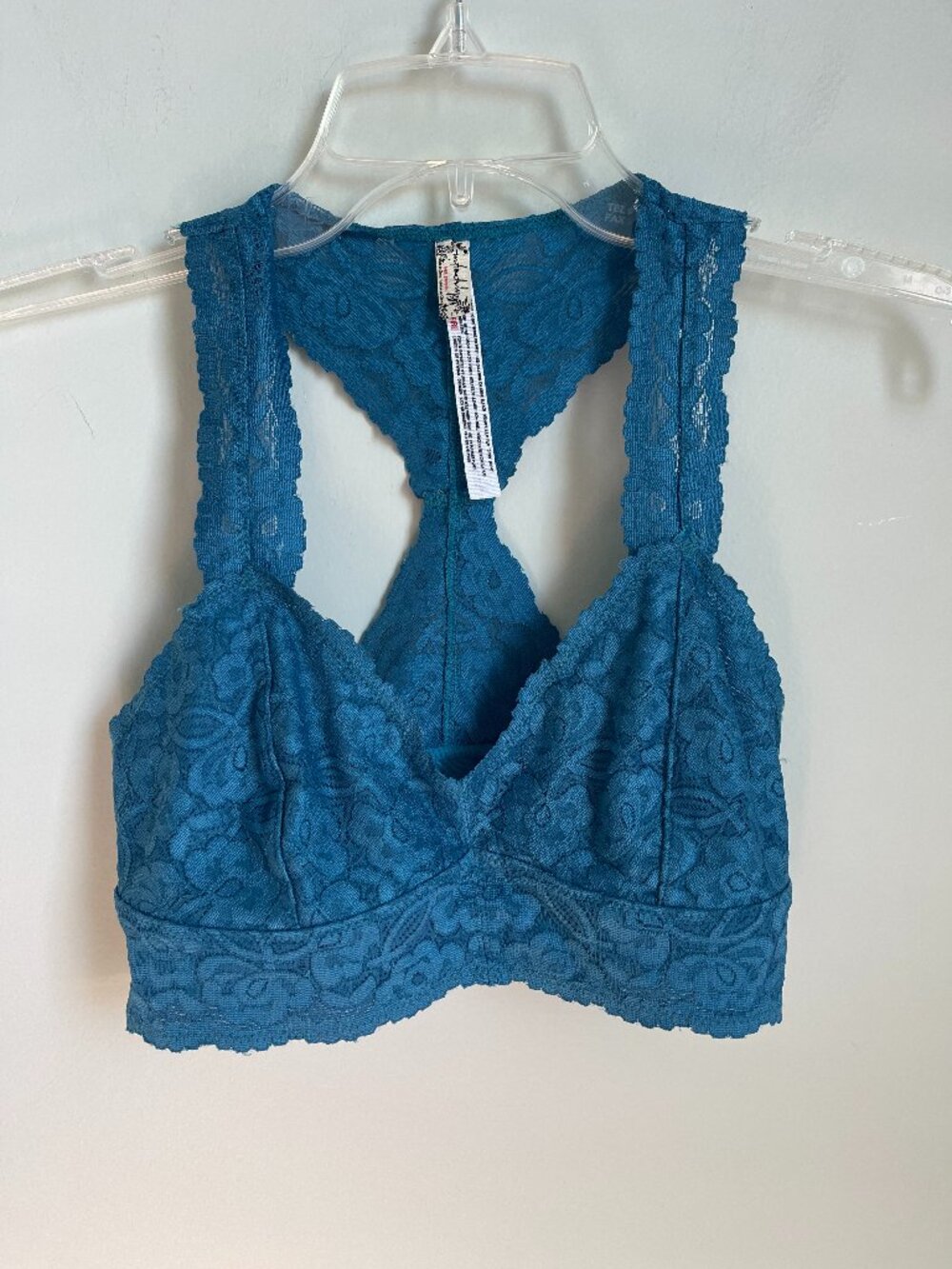 Intimately Free People Teal Galloon Lace Bralette Longline Racerback